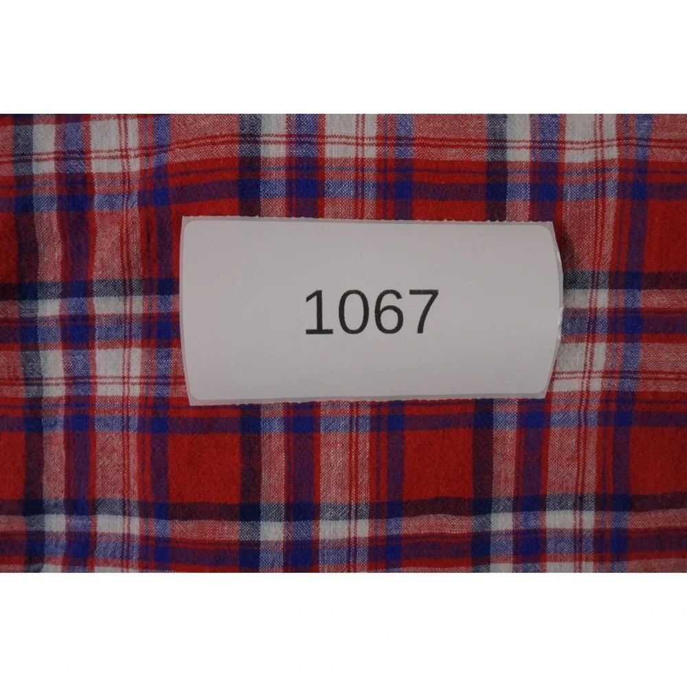 Banana Republic Casual Shirt Mens Large Red Multi Plaid Regular Fit Button Up